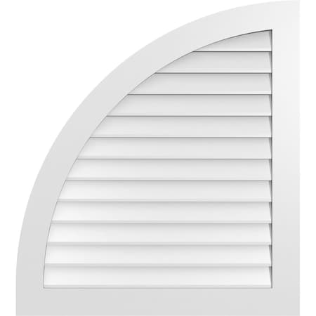 Ekena Millwork Quarter Round Top Left Surface Mount PVC Gable Vent w/ 3-1/2"W x 1"P Standard Frame, 36"W x 40"H GVPQL36X4001SN